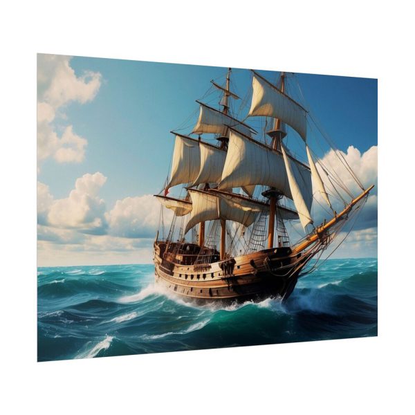 Antique Sail Ship In Ocean Poster