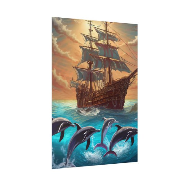 2711026712815113473_2048.jpeg Dolphins And Ship Art Print Poster