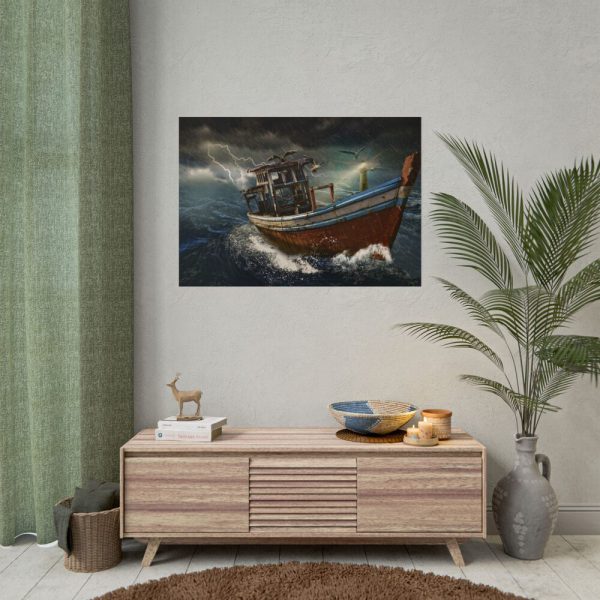 3061871788810380587_2048.jpeg Old Boat In Storm Poster