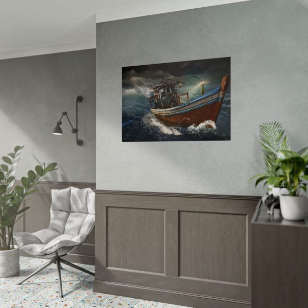 3098258674626655303_2048.jpeg Old Boat In Storm Poster