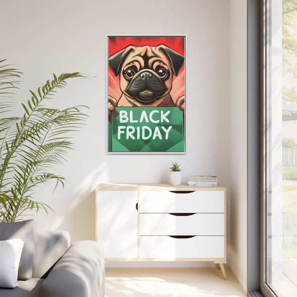 317302719059491448_2048.jpeg Black Friday Dog With Bag Framed Canvas