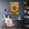 Mixed Media Sunflower Art Framed Poster