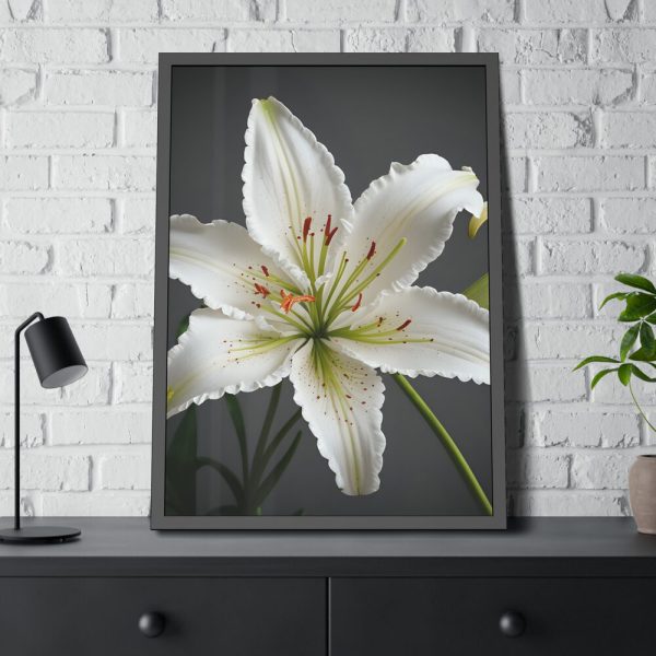 3646277384855960388_2048-1.jpeg White Lily Flower Framed Poster
