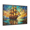 3659221777967914319_2048.jpeg Digital Art, Stained Glass Old Ship Framed Canvas