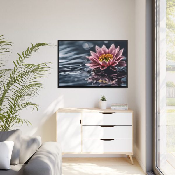 Water Lily Flower Blossom Water Framed Canvas