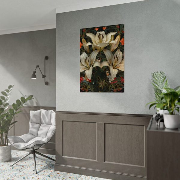 Vintage Lily And Hearts Art II Poster