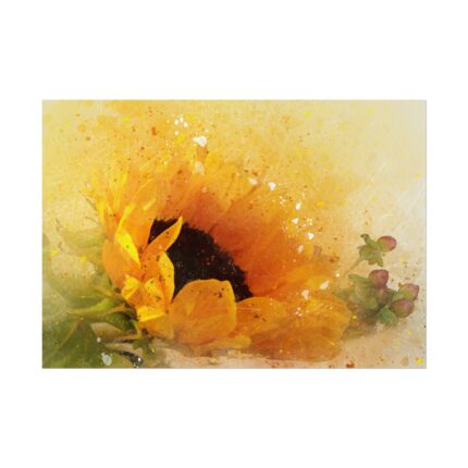 Sunflower Watercolor And Splatter Poster