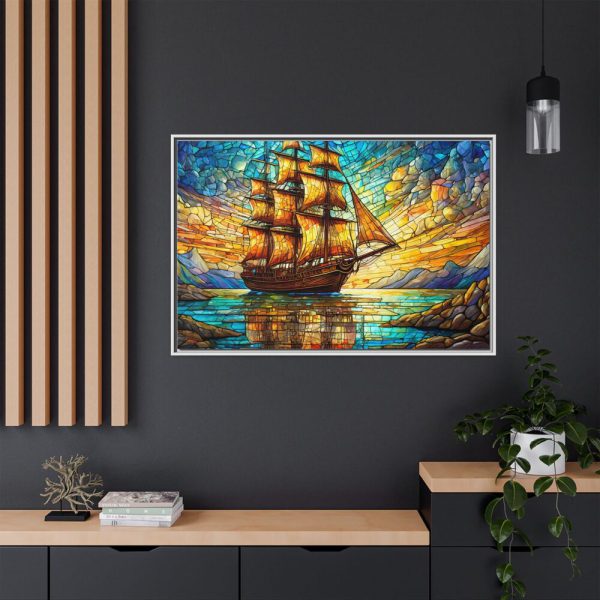 4063139158130837836_2048.jpeg Digital Art, Stained Glass Old Ship Framed Canvas