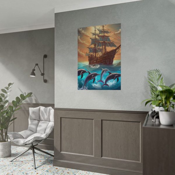 4140752171364167675_2048.jpeg Dolphins And Ship Art Print Poster