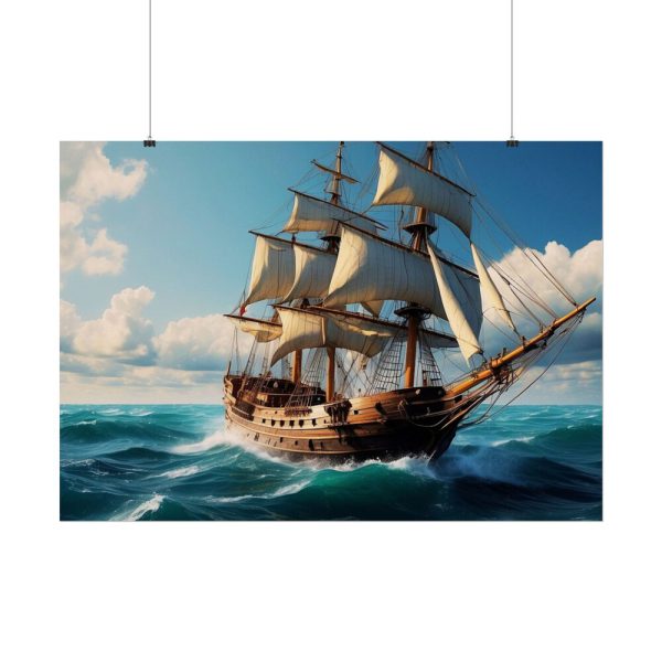 Antique Sail Ship In Ocean Poster