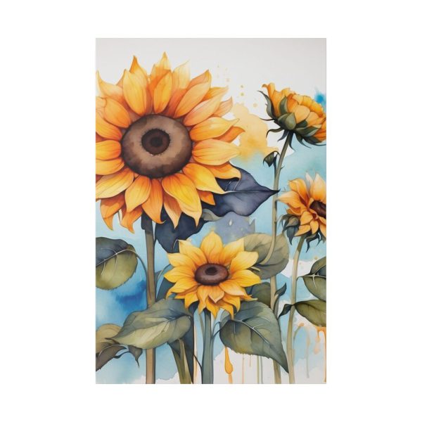 Watercolor Sunflower Art Print Standard Canvas
