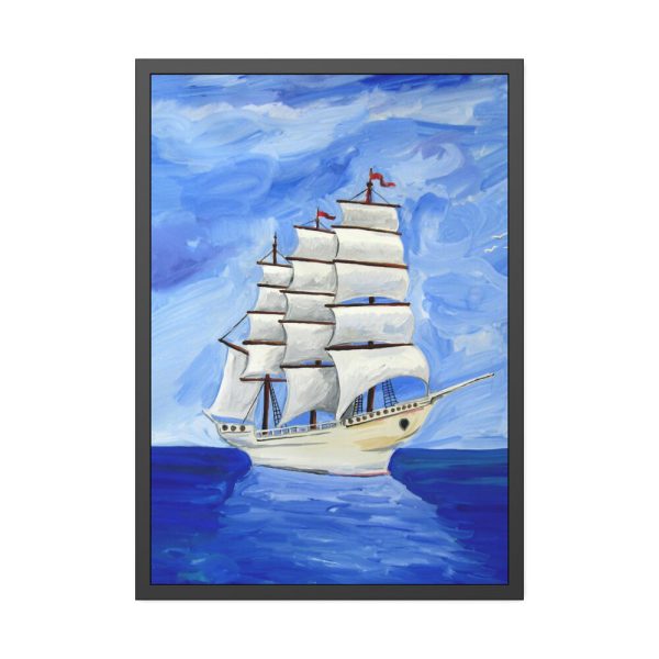 4672244426624835633_2048.jpeg White Sea Sailing Ship Framed Poster