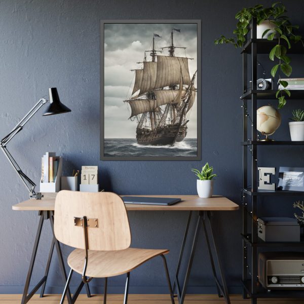 4764022557945469331_2048.jpeg Ancient Sail Ship In The Sea Framed Poster