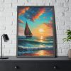4769050006972532658_2048.jpeg Lonely Beach Ocean Sailing Ship Framed Poster