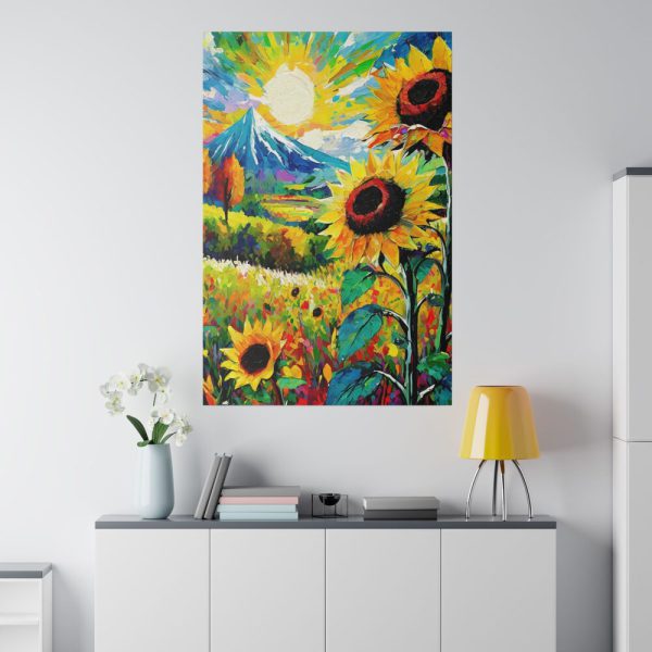 Colorful Autumn Sunflower Field Art Standard Canvas