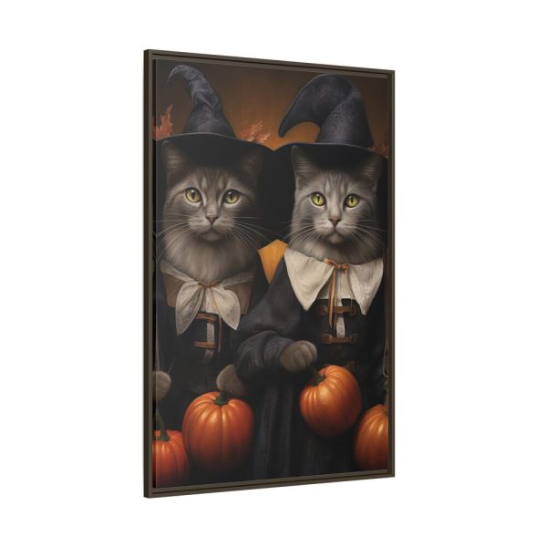 4938332349857648248_2048.jpeg Halloween Witch Cats Framed Canvas