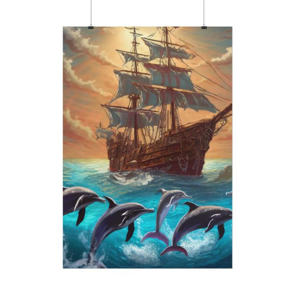 533278397966159683_2048.jpeg Dolphins And Ship Art Print Poster