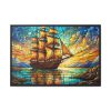 5349089254495466923_2048.jpeg Digital Art, Stained Glass Old Ship Framed Canvas