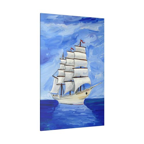 White Sea Sailing Ship Standard Canvas