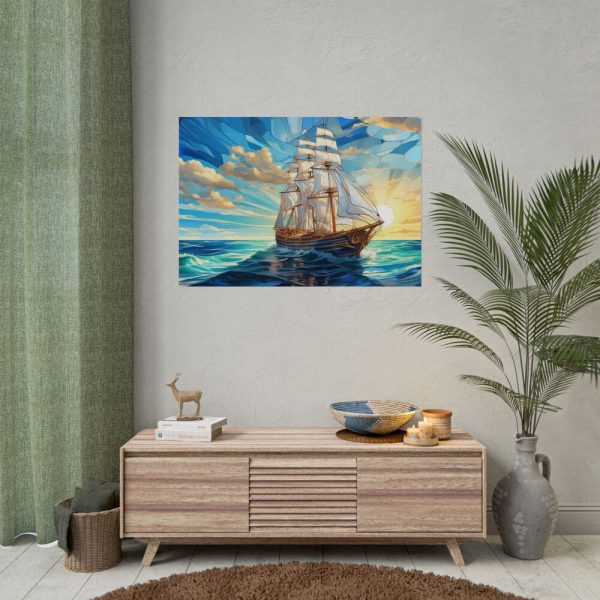 5510043783507090403_2048.jpeg Vintage Sail Ship Stained Glass Poster