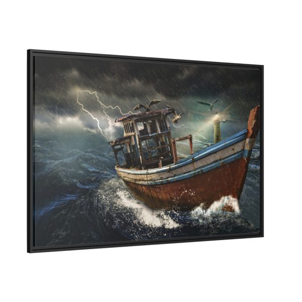 5575223922213096117_2048.jpeg Old Boat In Storm Framed Canvas