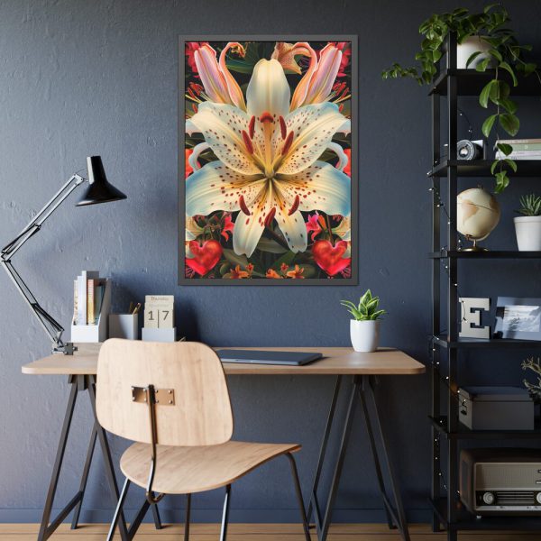 5633214828193677926_2048-1.jpeg Vintage Lily And Hearts Art I Framed Poster