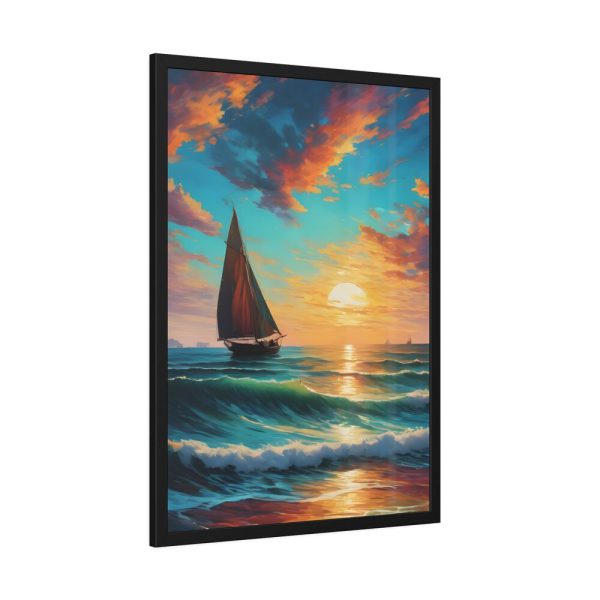 5672584595294122108_2048.jpeg Lonely Beach Ocean Sailing Ship Framed Poster