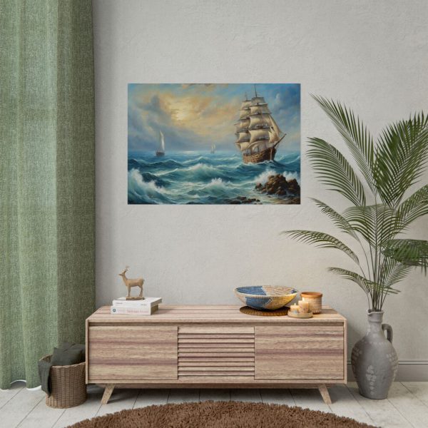 5883346524957425849_2048.jpeg Vintage Sail Ship In The Ocean Poster