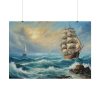 5901725521248115955_2048.jpeg Vintage Sail Ship In The Ocean Poster