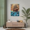 6074196688364058599_2048.jpeg Dolphins And Ship Art Print Poster