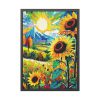 Colorful Autumn Sunflower Field Art Framed Poster