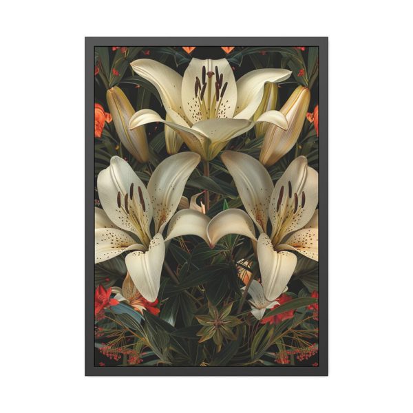 Vintage Lily And Hearts Art II Framed Poster