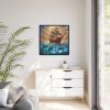 6395107527335254367_2048.jpeg Dolphins And Ship Art Print Framed Canvas