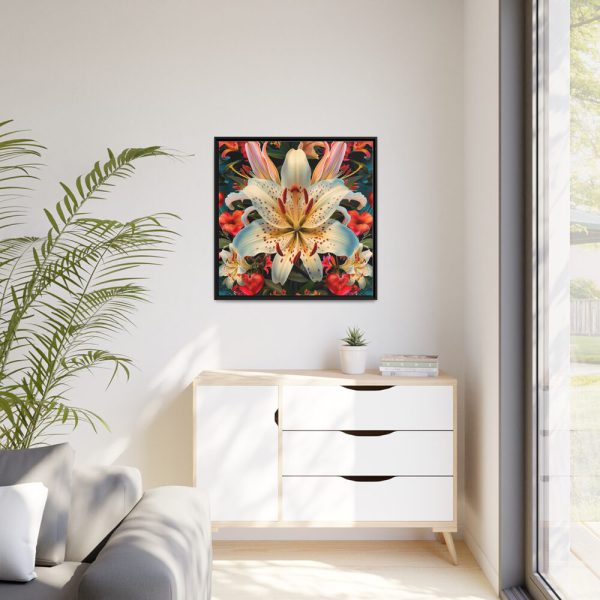 6551272173018395686_2048.jpeg Vintage Lily And Hearts Art I Framed Canvas