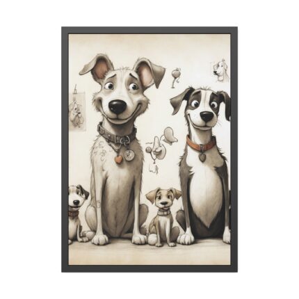 Funny Dog Art Print Framed Poster
