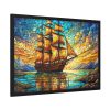 6753256086199584481_2048.jpeg Digital Art, Stained Glass Old Ship Framed Poster