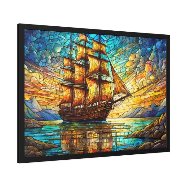 6753256086199584481_2048.jpeg Digital Art, Stained Glass Old Ship Framed Poster