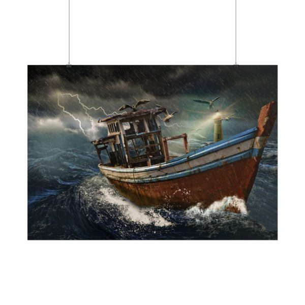 6868634497287279036_2048.jpeg Old Boat In Storm Poster