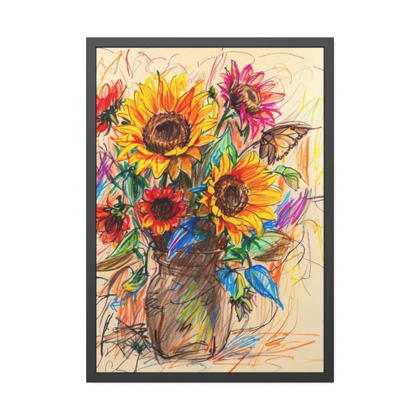 7004013230275507752_2048.jpeg Abstract Sunflower Sketch Art Print Framed Poster