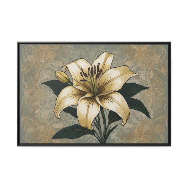 Vintage Flower Lily Framed Canvas
