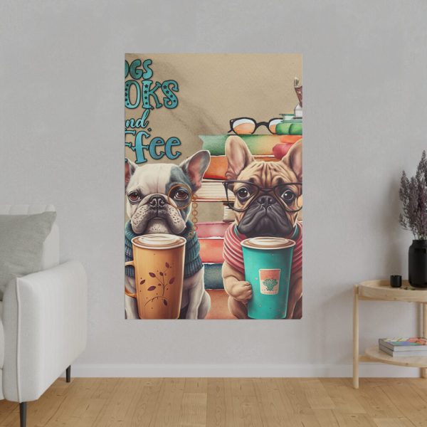 Dogs, Books And Coffee Standard Canvas