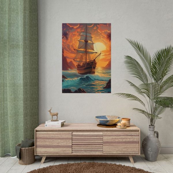 7205967349339939541_2048.jpeg Vintage Pirate Ship At Sea Art Poster