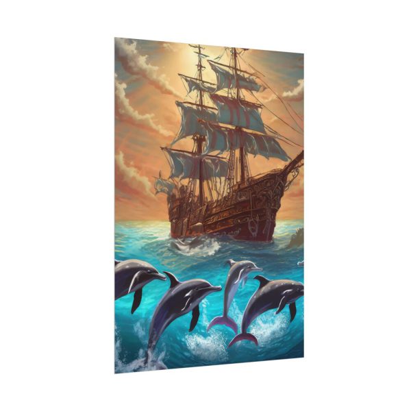 7216167805691671918_2048.jpeg Dolphins And Ship Art Print Poster