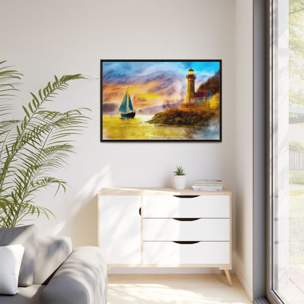 7284631473149381978_2048.jpeg Ship and Lighthouse Framed Canvas