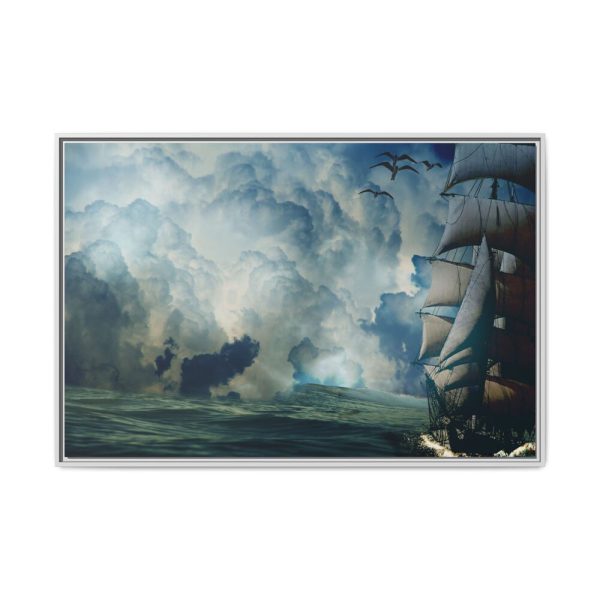 7307166358041994917_2048.jpeg Ship In The Sea Through Storm Framed Canvas