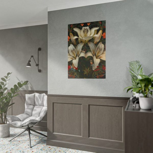 Vintage Lily And Hearts Art II Poster
