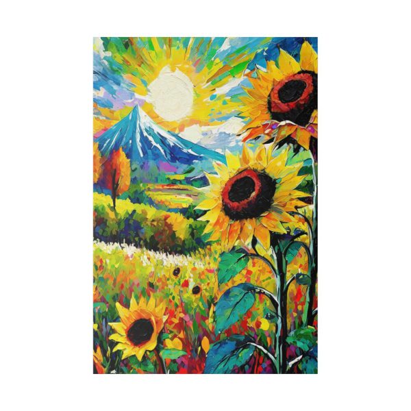 Colorful Autumn Sunflower Field Art Standard Canvas