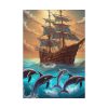 742707017934535788_2048.jpeg Dolphins And Ship Art Print Poster