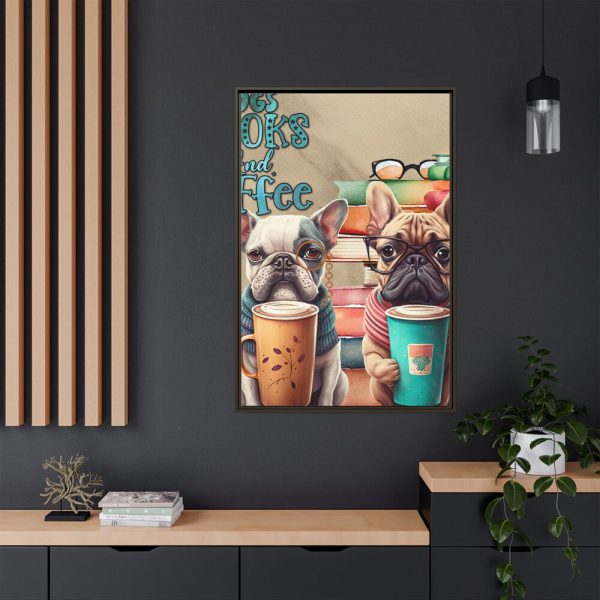 7432583597855088706_2048.jpeg Dogs, Books And Coffee Framed Canvas