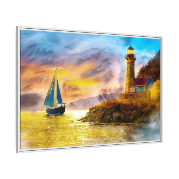 7445070042498198550_2048.jpeg Ship and Lighthouse Framed Canvas